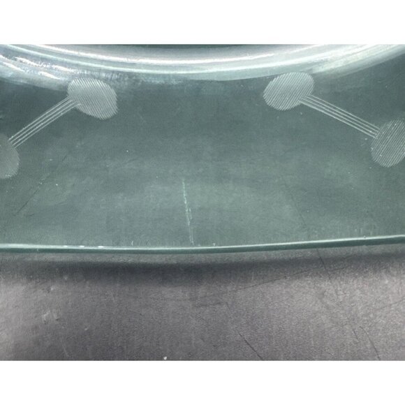 VTG Large Etched Uranium Glass Depression Footed Fruit Serving Bowl 11.5” Glows - Picture 6 of 8